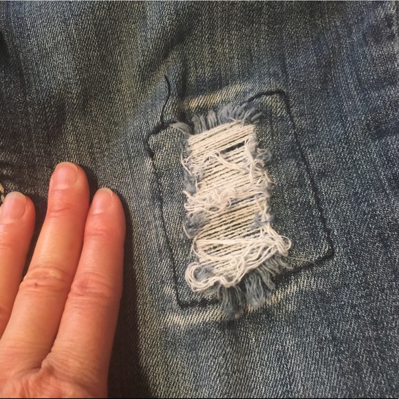 Maurices size 3/4 factory distressed bootcut jeans - Picture 4 of 6